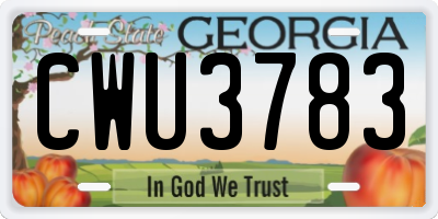GA license plate CWU3783