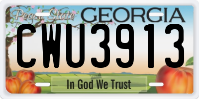 GA license plate CWU3913