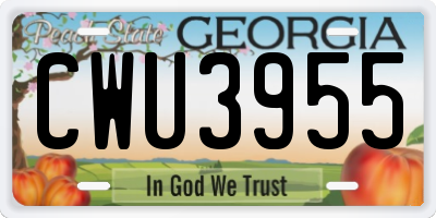 GA license plate CWU3955