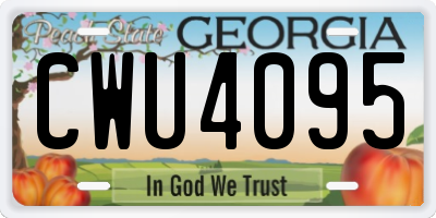 GA license plate CWU4095