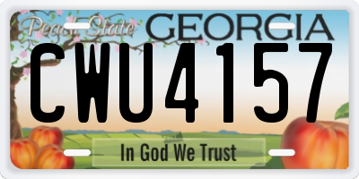 GA license plate CWU4157