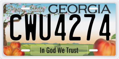 GA license plate CWU4274