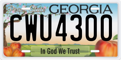 GA license plate CWU4300