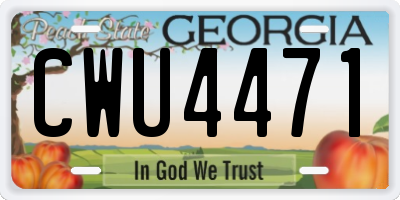 GA license plate CWU4471
