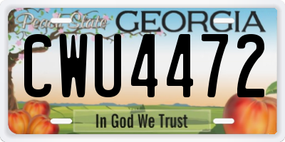 GA license plate CWU4472