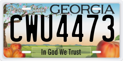 GA license plate CWU4473