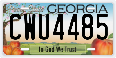 GA license plate CWU4485