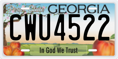 GA license plate CWU4522