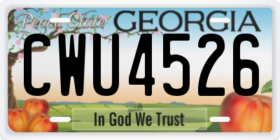 GA license plate CWU4526