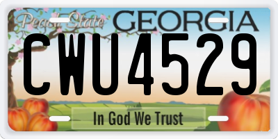 GA license plate CWU4529