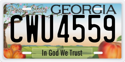 GA license plate CWU4559