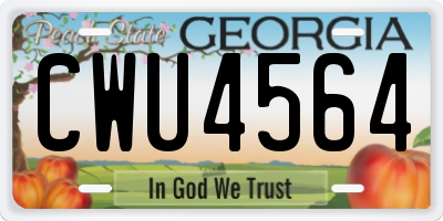 GA license plate CWU4564