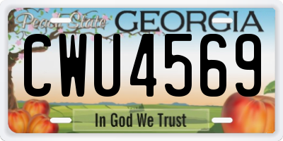 GA license plate CWU4569