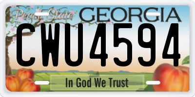 GA license plate CWU4594