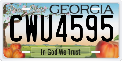 GA license plate CWU4595