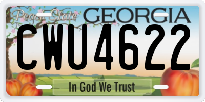 GA license plate CWU4622