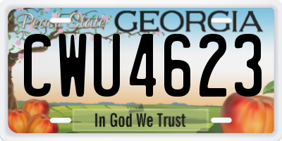 GA license plate CWU4623