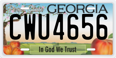 GA license plate CWU4656