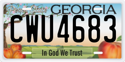 GA license plate CWU4683