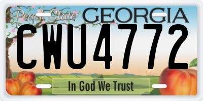 GA license plate CWU4772