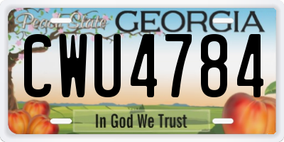 GA license plate CWU4784