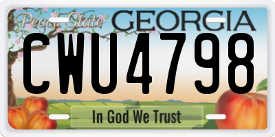 GA license plate CWU4798