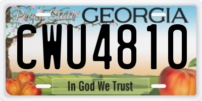 GA license plate CWU4810