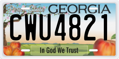 GA license plate CWU4821