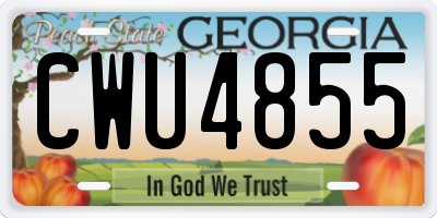 GA license plate CWU4855
