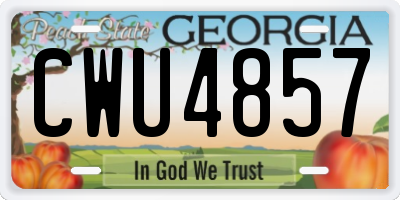 GA license plate CWU4857