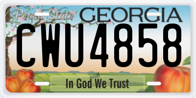 GA license plate CWU4858