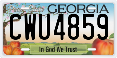 GA license plate CWU4859