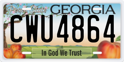 GA license plate CWU4864