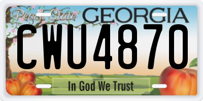 GA license plate CWU4870