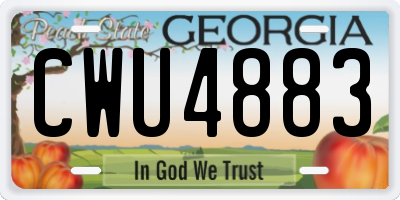 GA license plate CWU4883