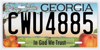 GA license plate CWU4885