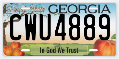 GA license plate CWU4889
