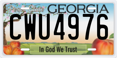 GA license plate CWU4976