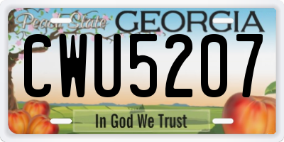 GA license plate CWU5207