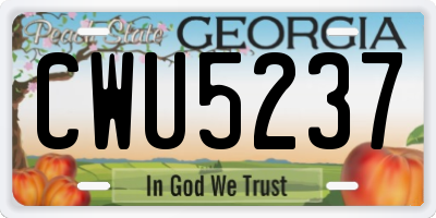 GA license plate CWU5237