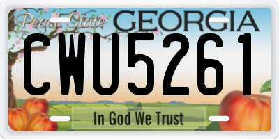 GA license plate CWU5261