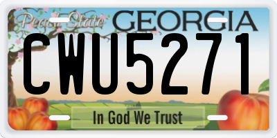 GA license plate CWU5271
