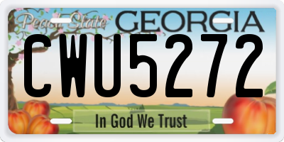 GA license plate CWU5272