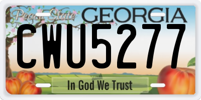 GA license plate CWU5277