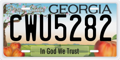 GA license plate CWU5282