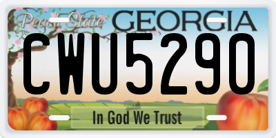 GA license plate CWU5290