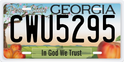GA license plate CWU5295