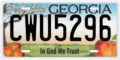 GA license plate CWU5296