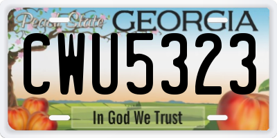 GA license plate CWU5323
