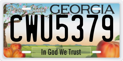GA license plate CWU5379